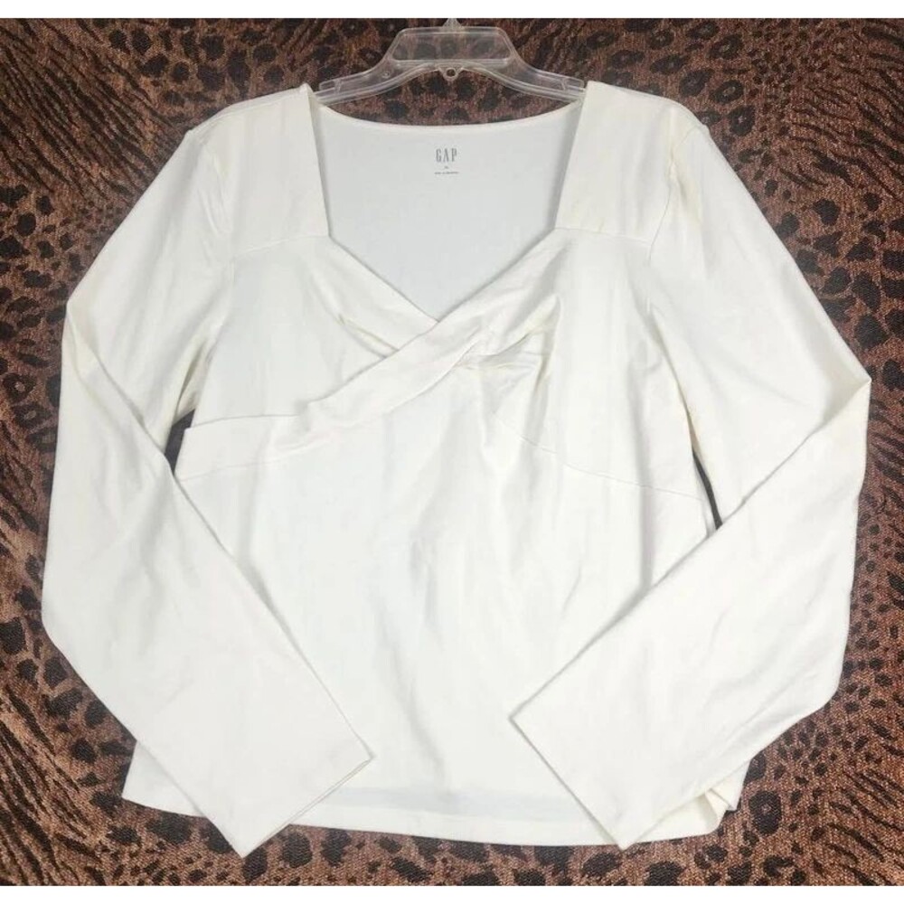 Gap Women's Cream Long Sleeve Shirt Size XL